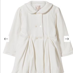 Emile et Rose, Ivory Velour Coat, 24 months.  (LA)